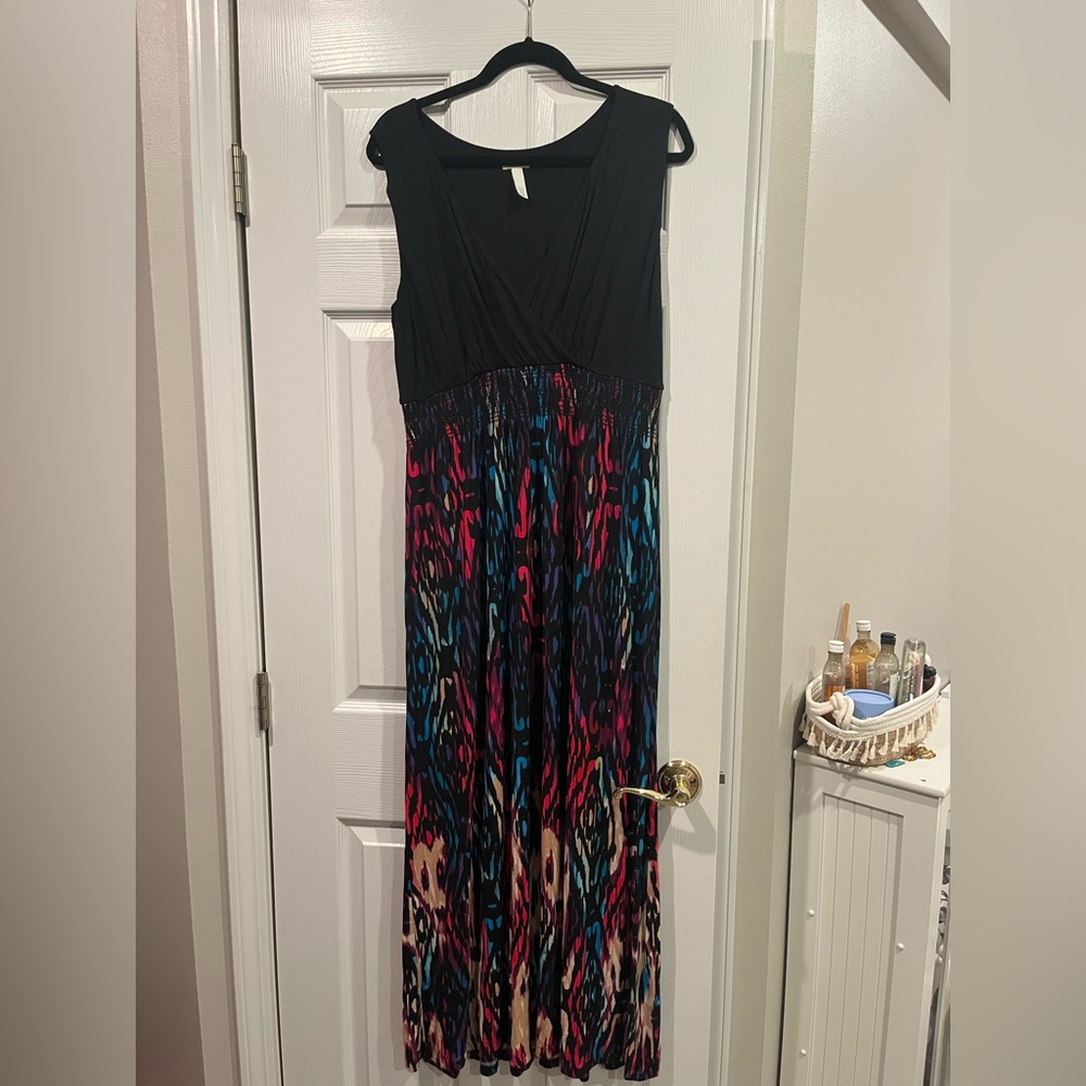 Soma Black and Multicolor Maxi Dress